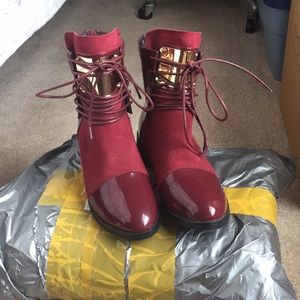 Maroon mid boots